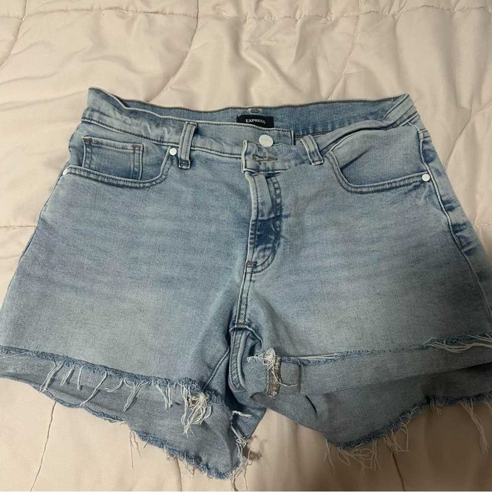 Express Faded Blue Jean Shorts